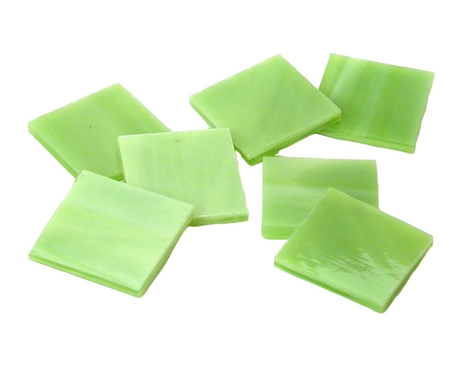 Spring Green Opal Squares | Hand Cut Mosaic Glass Tile Shapes