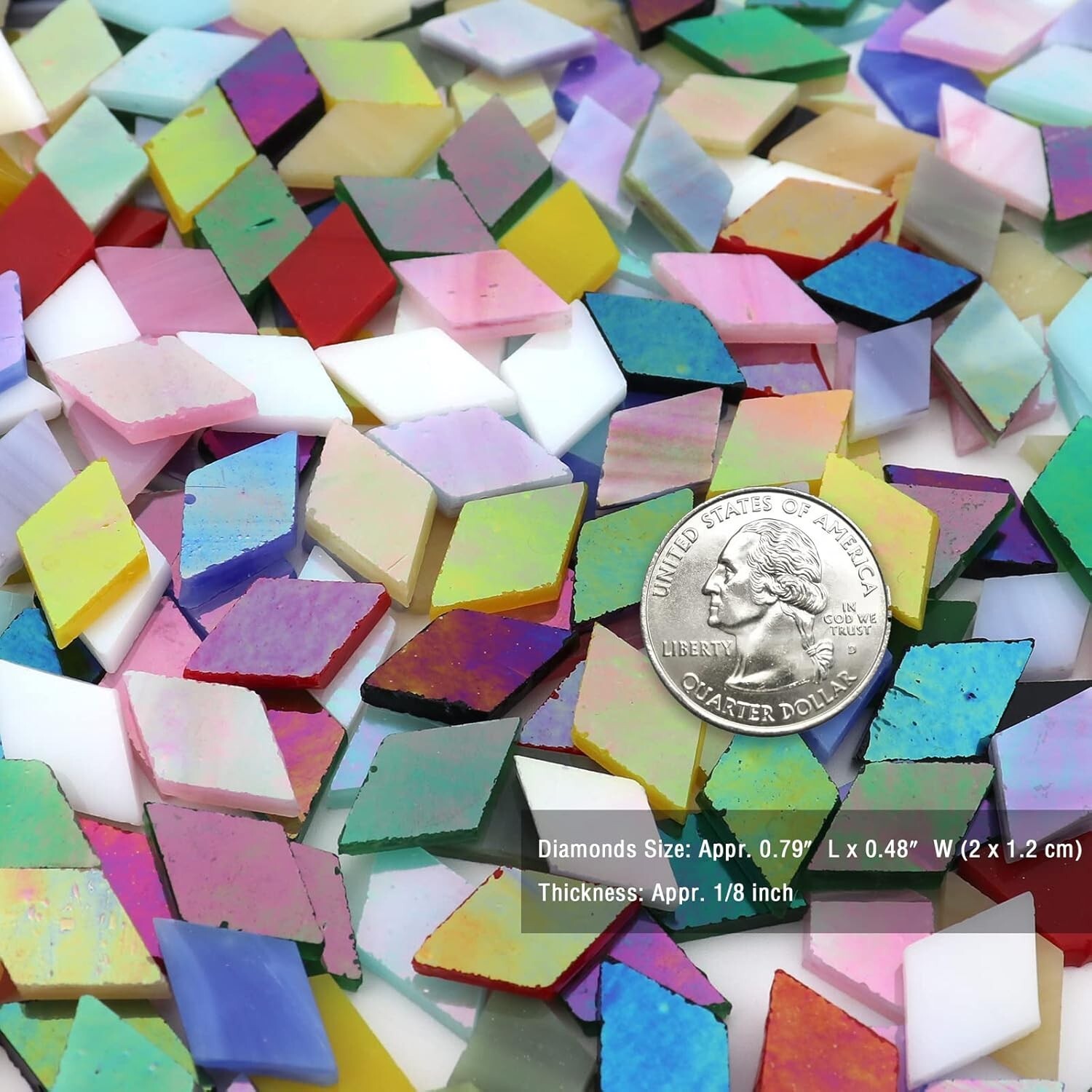 LITMIND Iridescent Glass Mosaic Tiles for Crafts, 120 Pieces Black