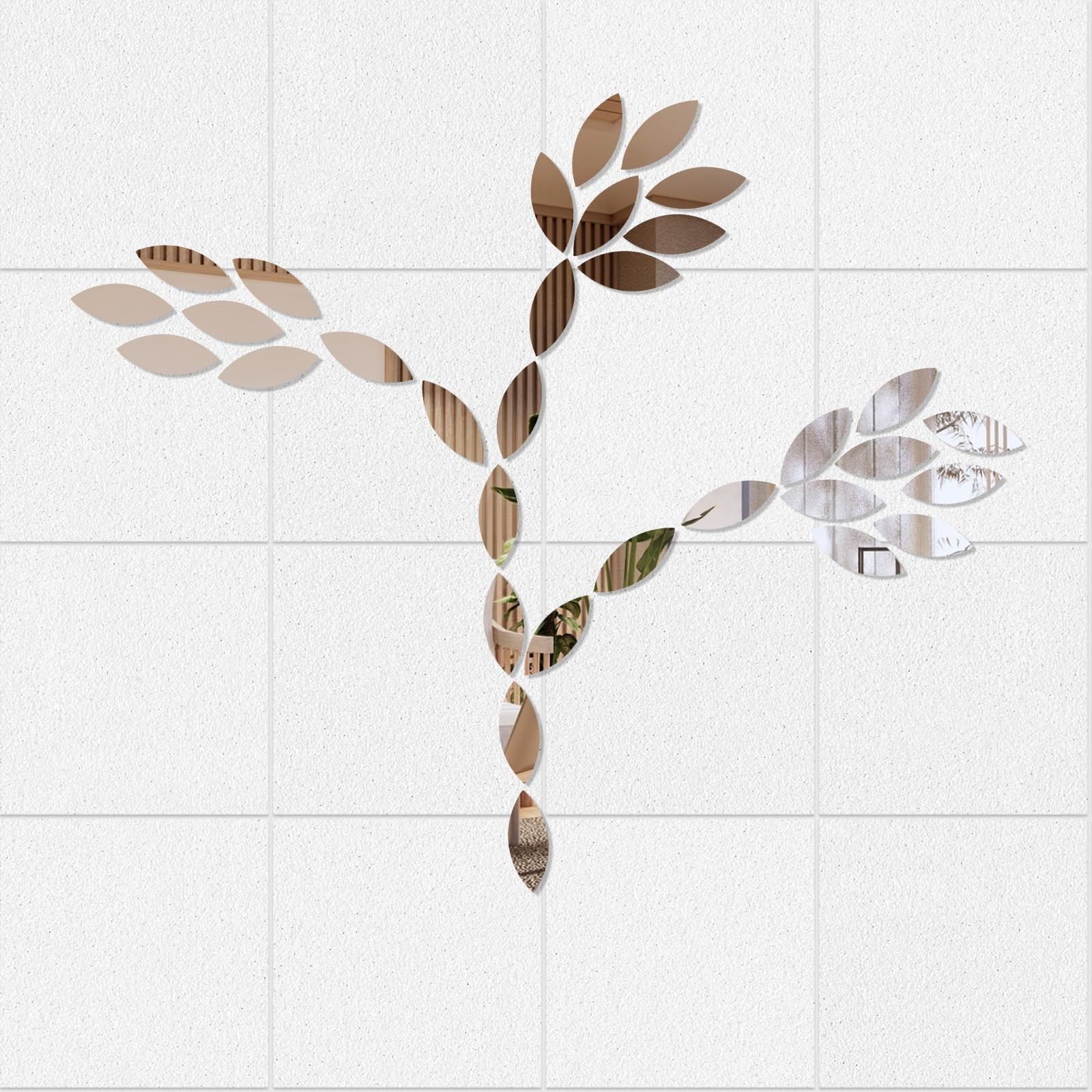 Leaf Shape Small Mirrors for Crafts, 200pcs 0.5×1 Inch Craft Mirrors Mirror T…