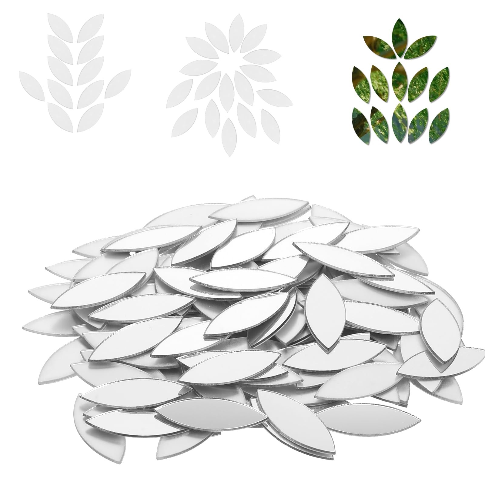Leaf Shape Small Mirrors for Crafts, 200pcs 0.5×1 Inch Craft Mirrors Mirror T…