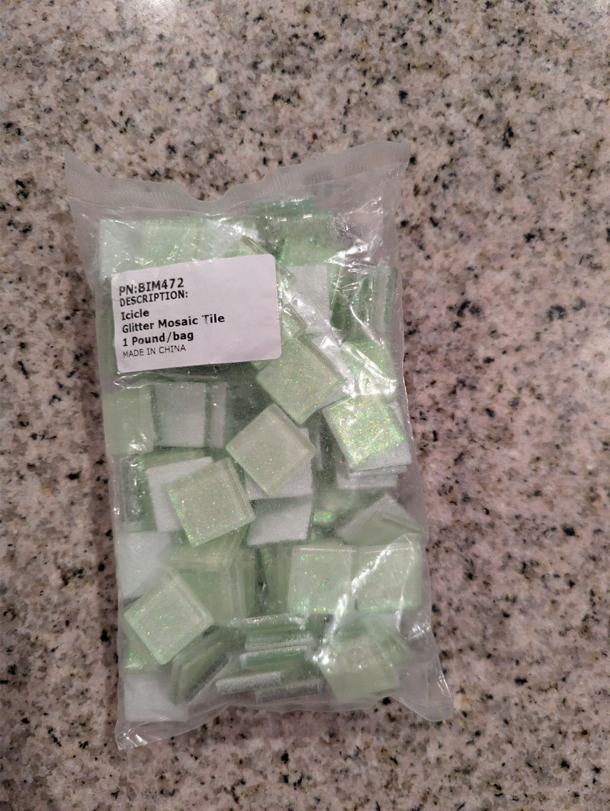 Mosaic Tiles for Crafts Icicle Glitter Mosaic Tile 20 mm 1 lb. Bag BIM472