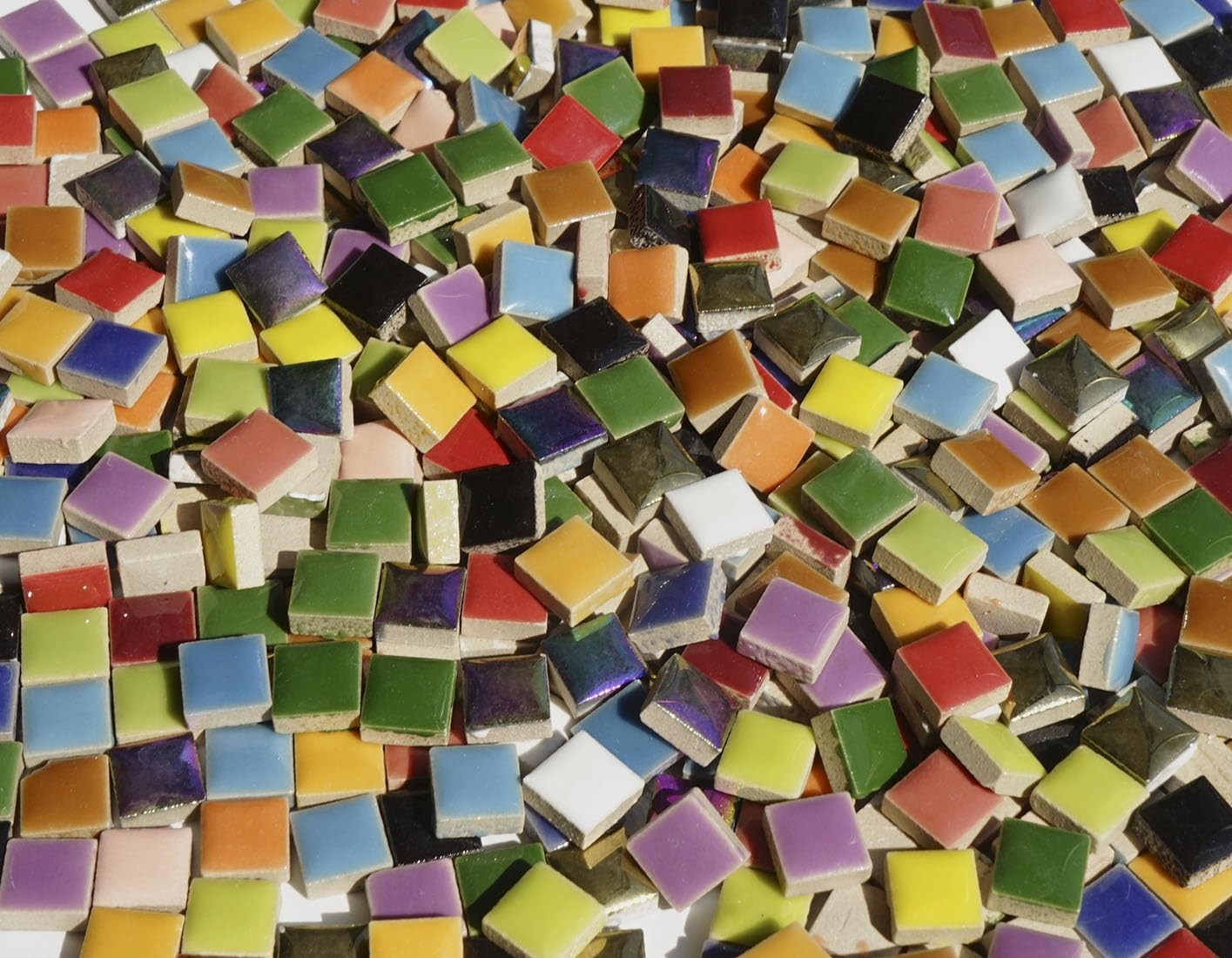 Lanyani 784 Pieces Colorful Tiny Square Ceramic Mosaic 1/2 Inch,