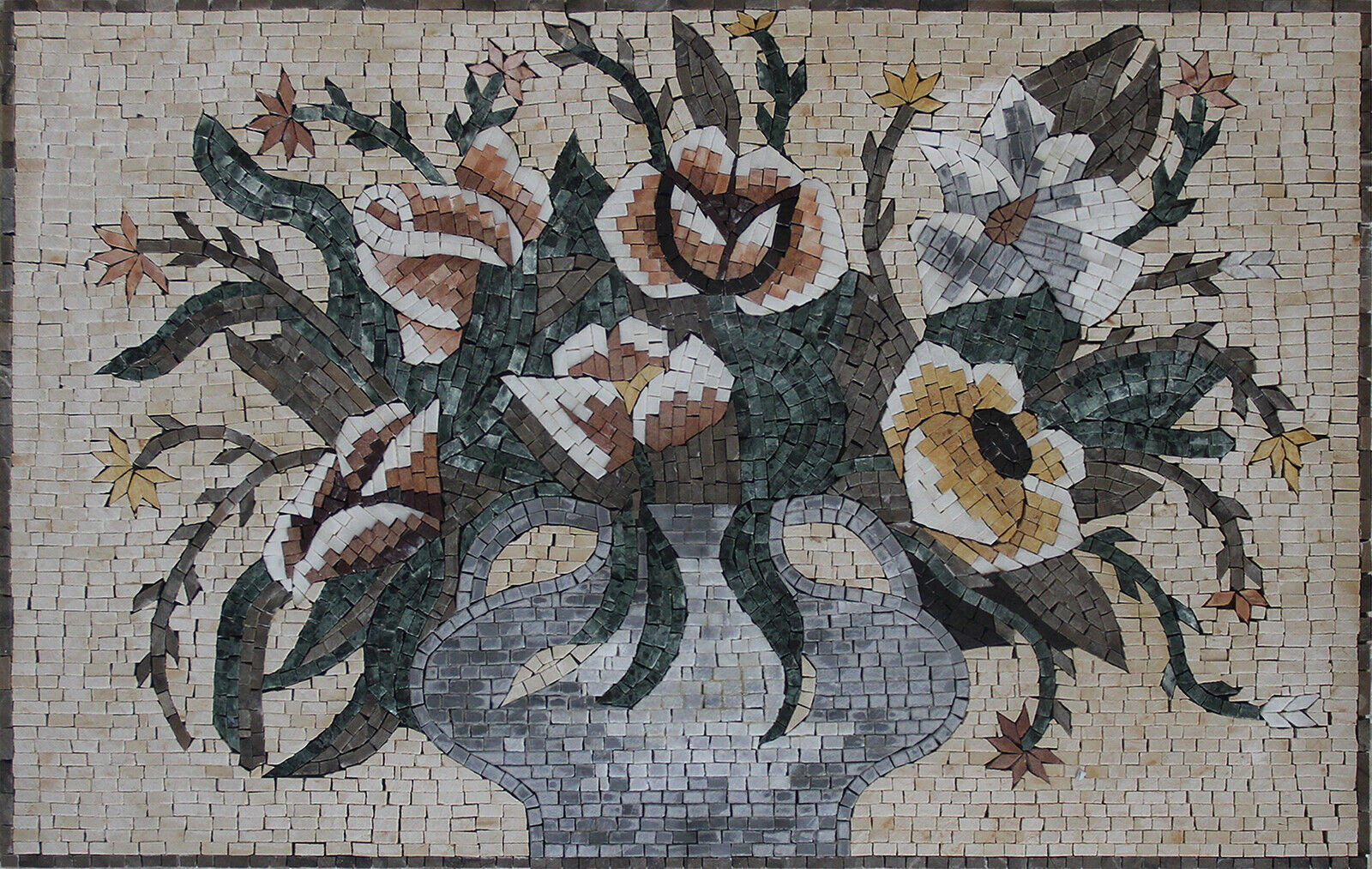 Flower Garden Terrace Home Decor Marble Mosaic