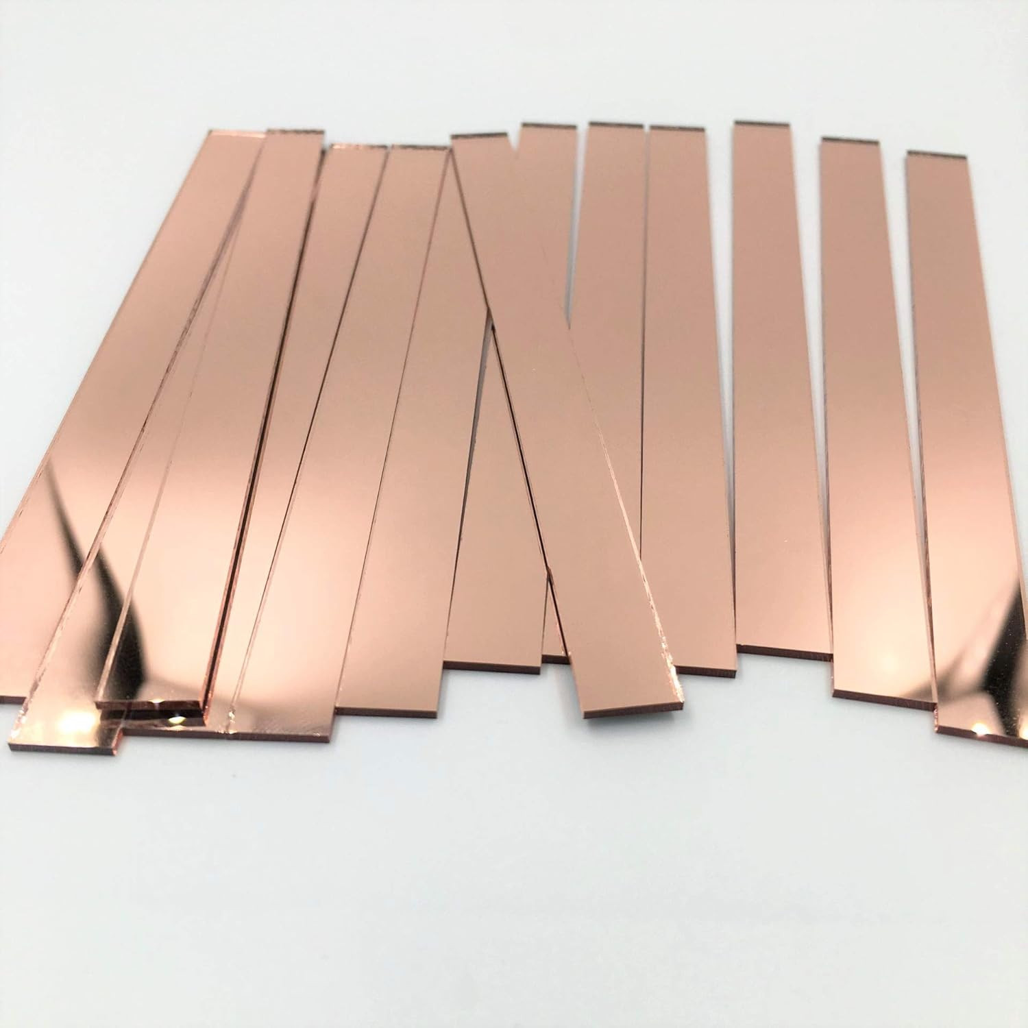 3/8″ X 5″ Glass Mosaic Rectangles Rose Gold Mirror Mosaic Tiles (Pack of 50)