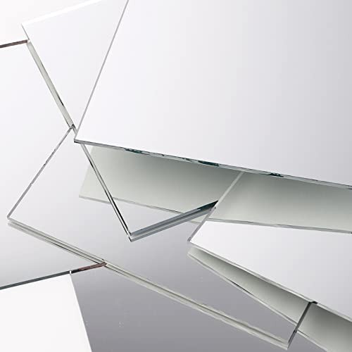 50 Pack Square Glass Mirror Tiles, 4×4 Inch Small Decorative Glass Mirror