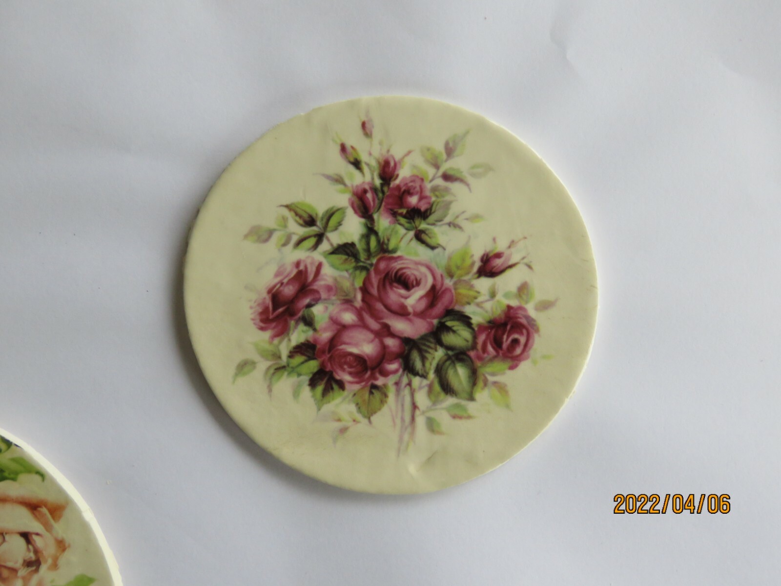Mosaic Tiles Focal Bouquet spray pink roses rose Garden Chic Fired Ceramic OL16B