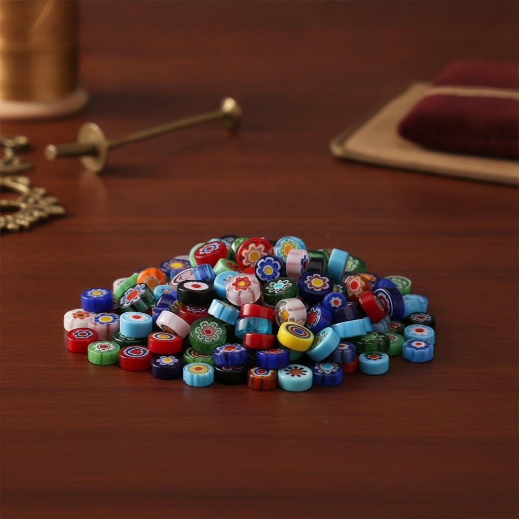 Millefiori Mosaic Tiles Glass Pieces No-Hole Millefiori Glass Beads, Mosaic K…