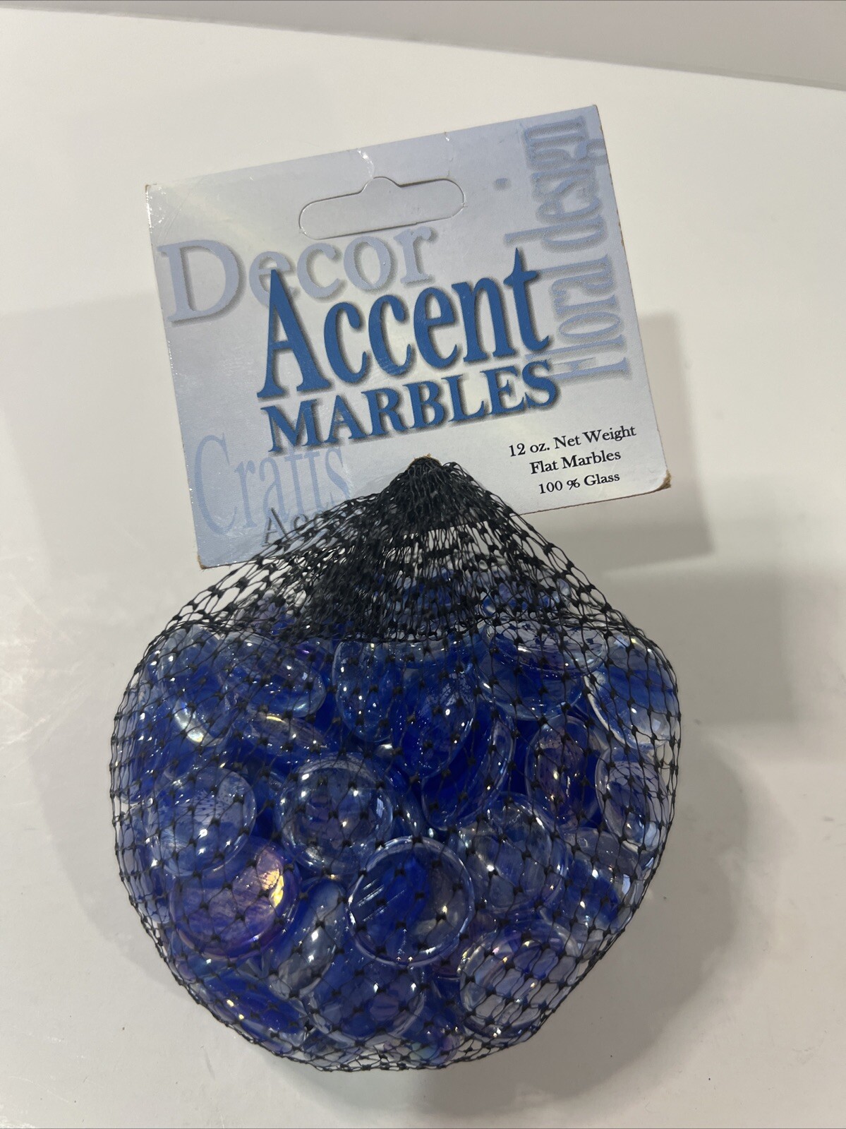 Mega Accent Marbles Diamond Crystal Snow Flake Blue Flat Craft Compliments