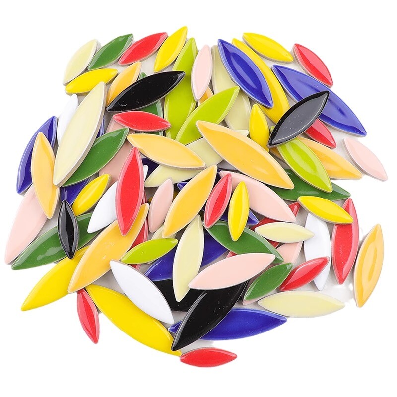 100g Colorful Ceramic Mosaic Tiles Decors Petal Shape Supplies Materials for DIY