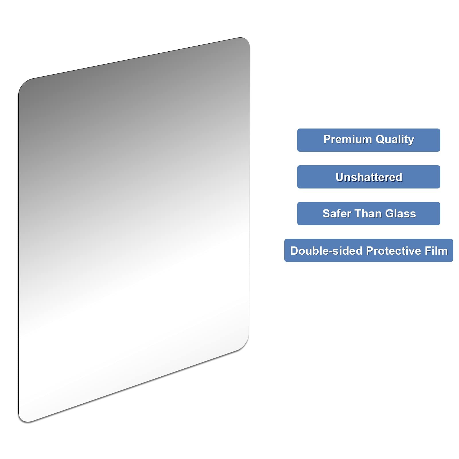 16 PCS Shatterproof Plastic Mirror Tiles 4×6 Inch Craft Reflector Sheets Art