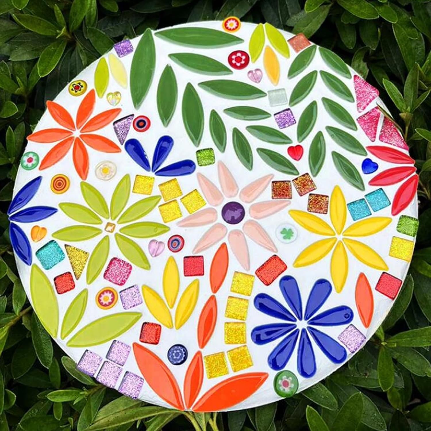 Leaf Petal Ceramic Mosaic Tiles for Crafts, 500g/1.1LB Irregular Mosaic Piece…