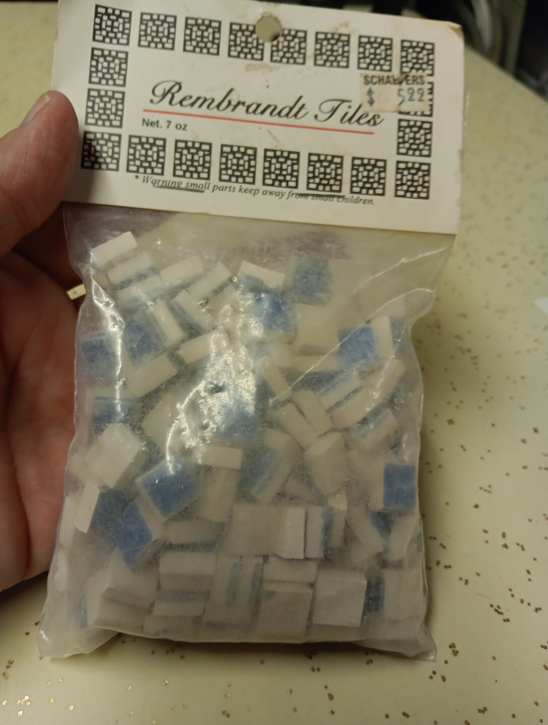 Rembrandt Tiles Craft Mosaic 7 Oz Bag 11.59mm BLUE NOS (MINISB)