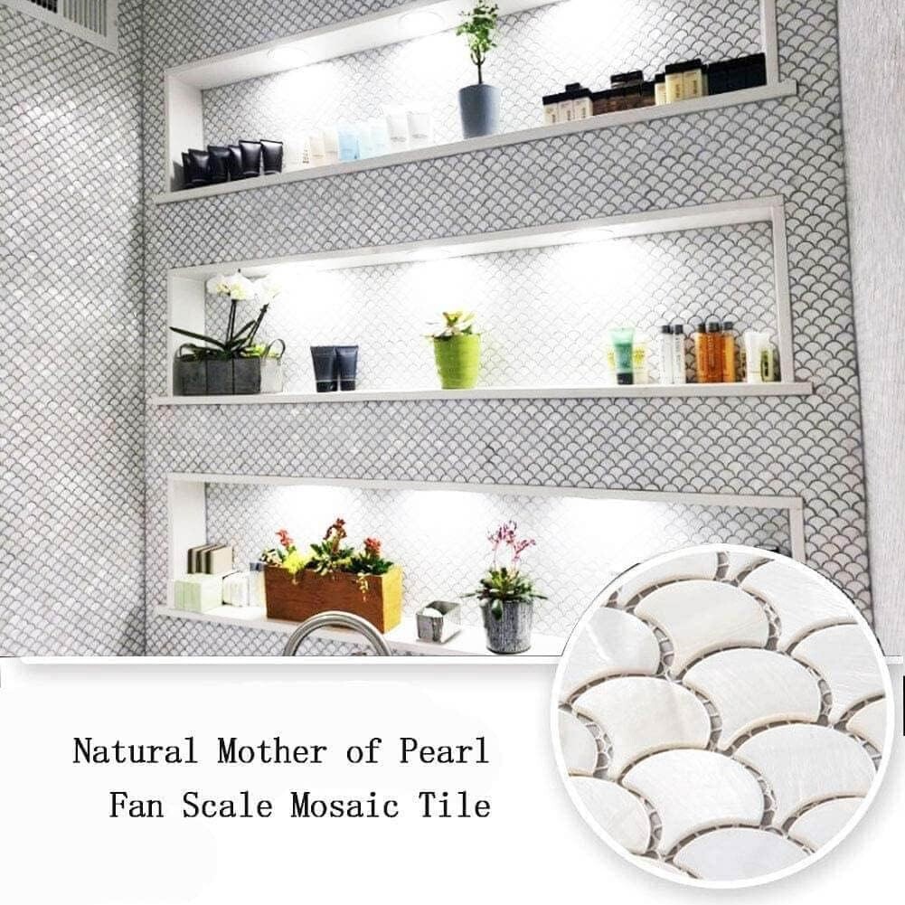 6 PACK fish scale shell mosaic tile mother of pearl kitchen backsplash wall tile