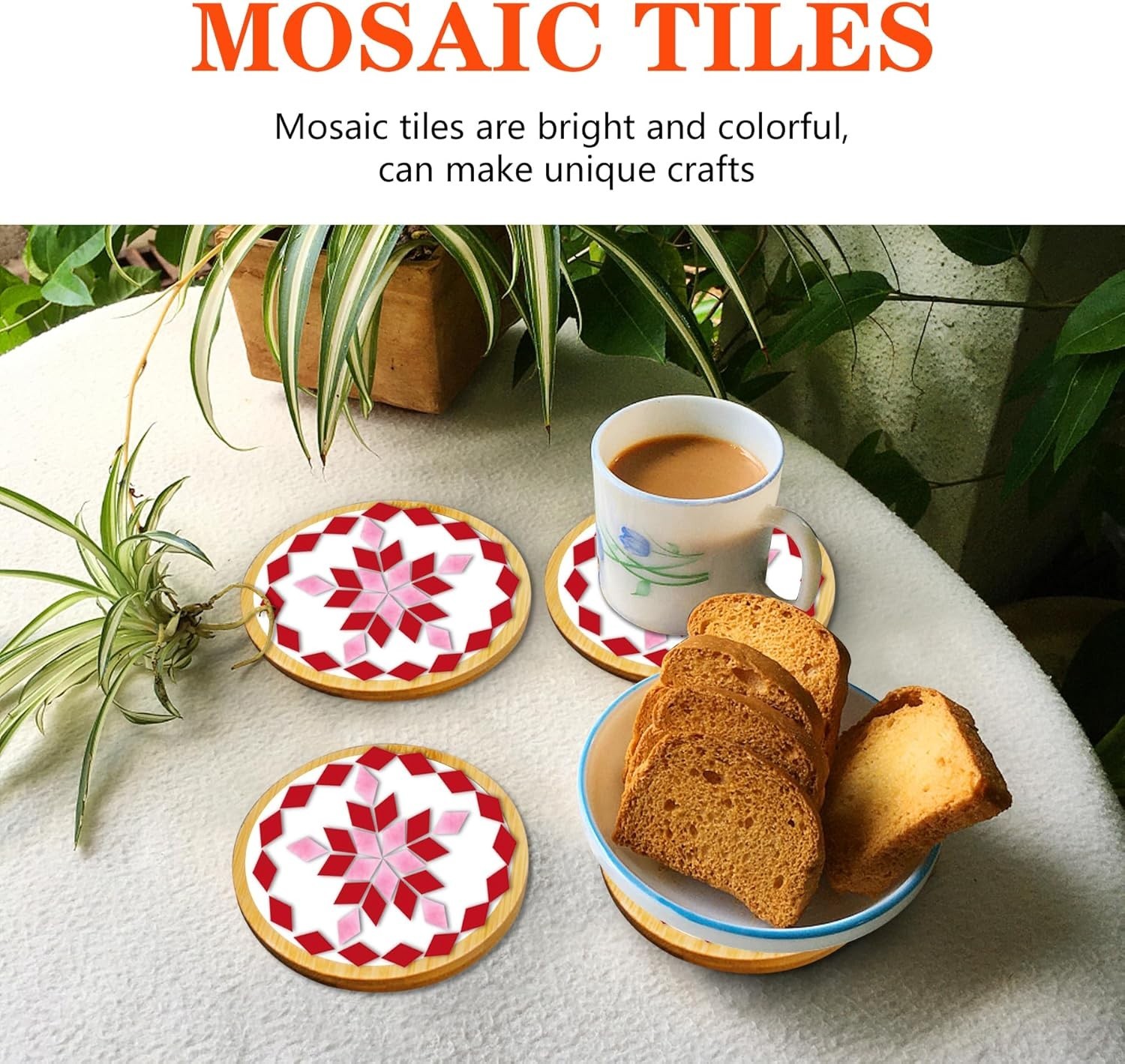 Rhombus Shaped Glass Mosaic Tiles, 1000 Count for Creative Home Crafts