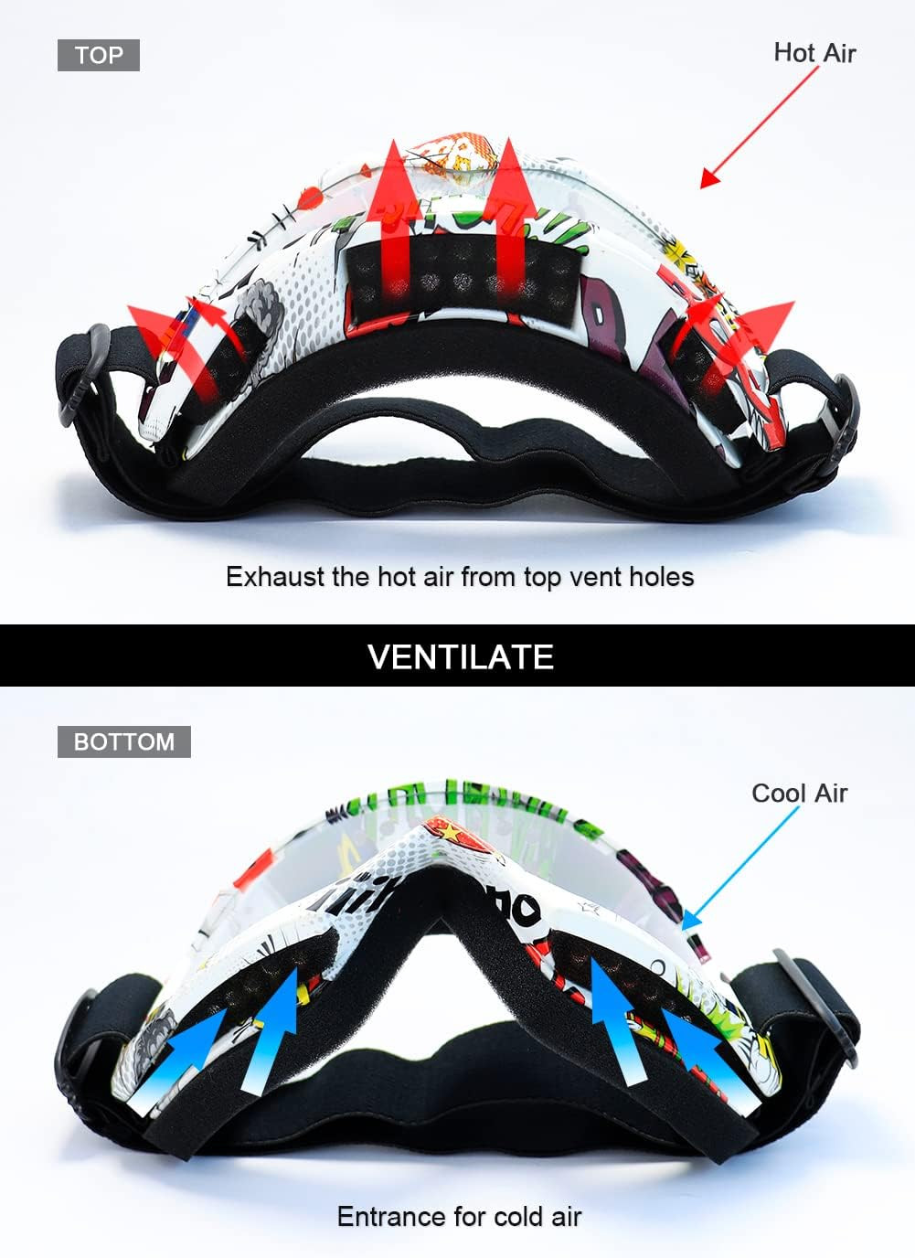 Motocross Dirt Bike Motorcycle Goggles for Youth and Adult | UV400 Windproof Dus