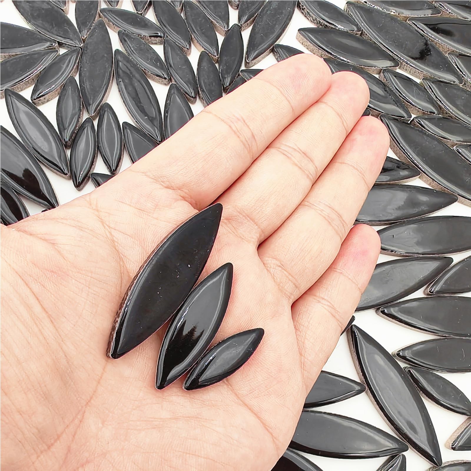 Leaf Petal Ceramic Mosaic Tiles for Crafts, 500g/1.1LB Irregular Mosaic Piece…
