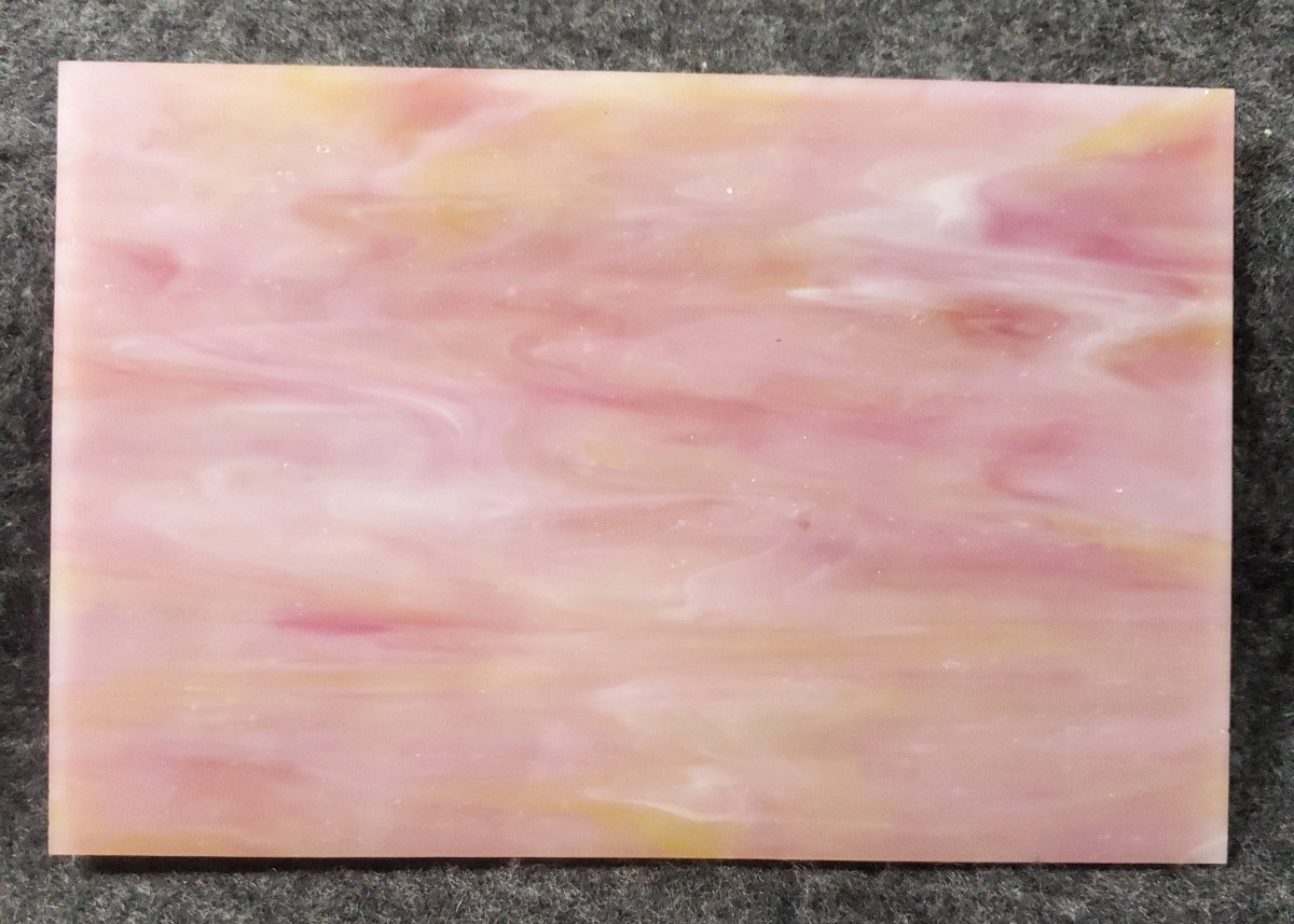 Stained Glass Sheet Mosaic Tile 5.9 Inch x 3.9 Inch Pink Stained Glass… (C7B1)