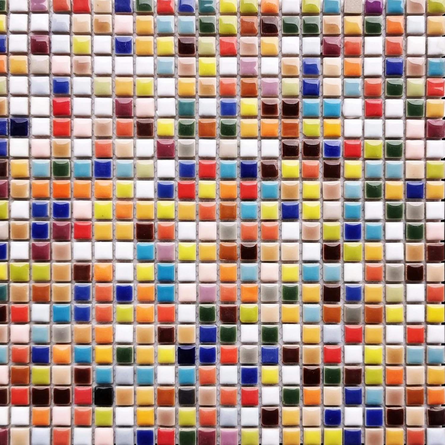 200 Pieces Square Mosaic Tiles for Crafts Bulk, 12Mm Stained Ceramic Mosaic Piec