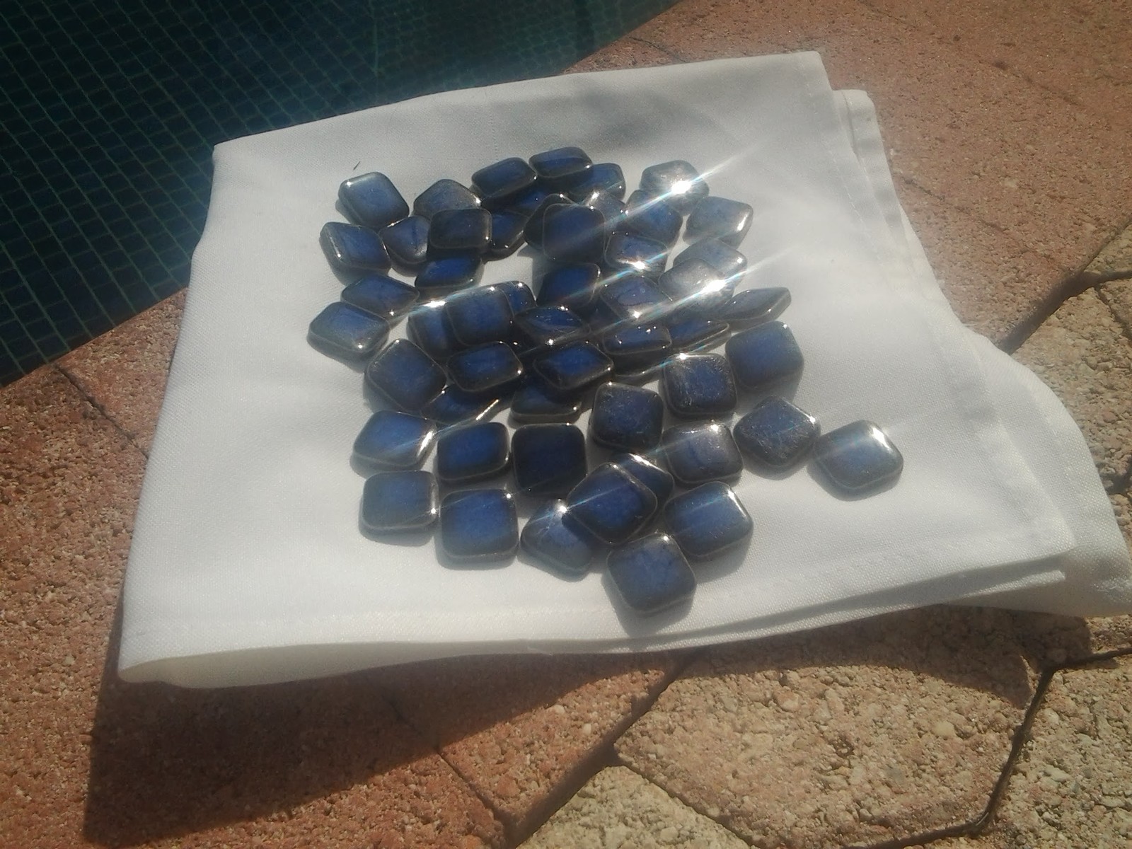 Cobalt Blue mosaic ceramic tile 13/16ths square x 50 piece lots~BLOWOUT SALE~