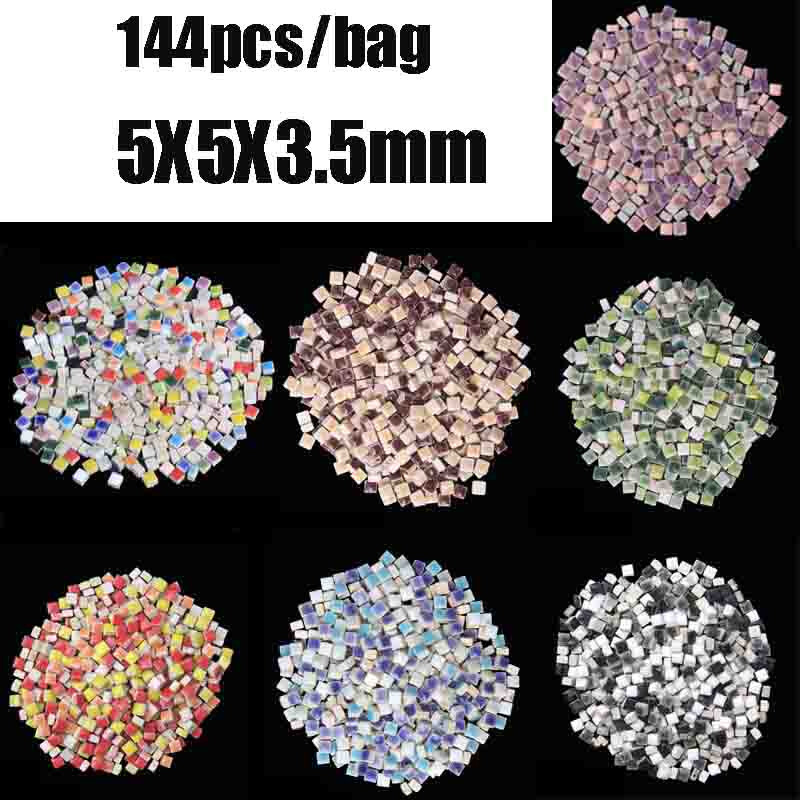 5X5X3.5mm Mix-color Square Ceramics Mosaic Tiles DIY Wall Art Crafts 25g/bag #B9