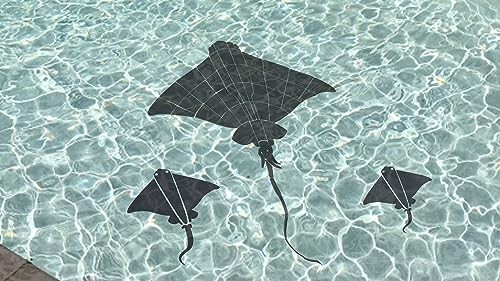 Black Spotted Stingray Porcelain Swimming Pool Mosaic (14″, Black)