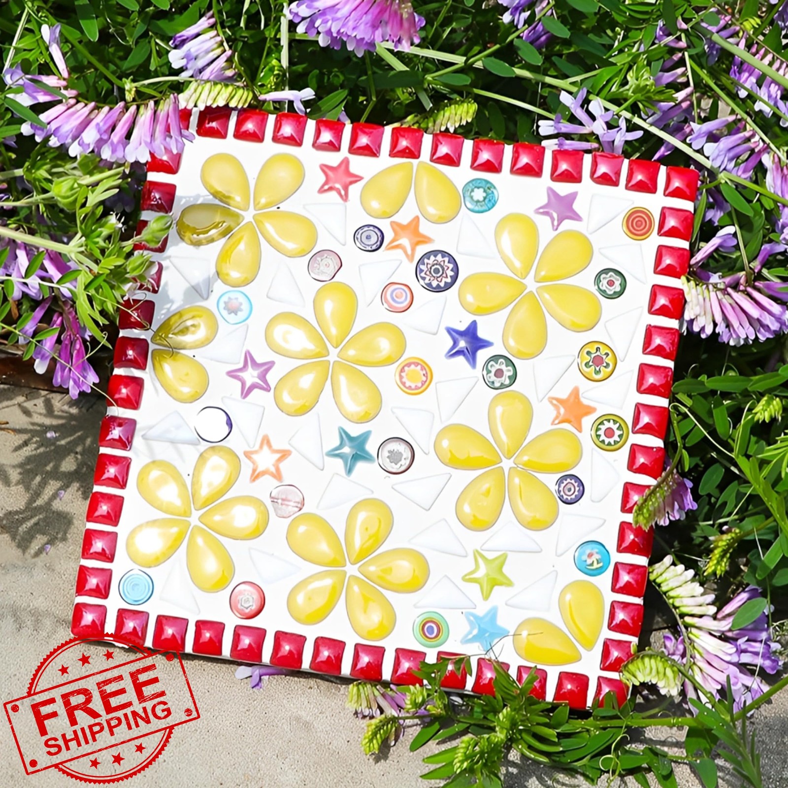 EDFLIFE Mosaic Tiles 7oz Iridescent Drop Art Crafts