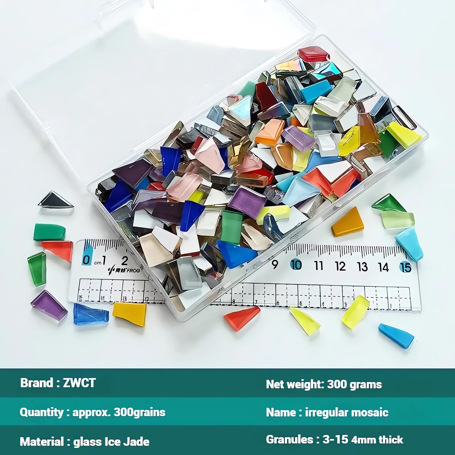 Gold Mixed Irregular Mosaic Glass Mosaic Tiles Pieces, 300G Mosaic DIY Set