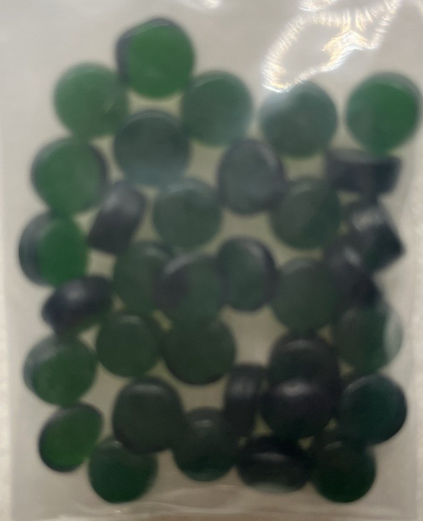 Lot of 200+ round, oval White, Clear, Red, Green Glass Cabochons