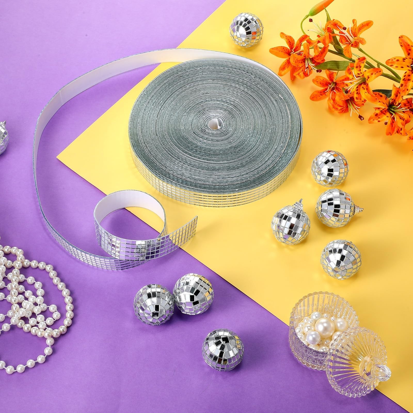 20000 Pcs Self-Adhesive Disco Ball Mirror Tiles – 5x5mm Mosaic Stickers for DIY