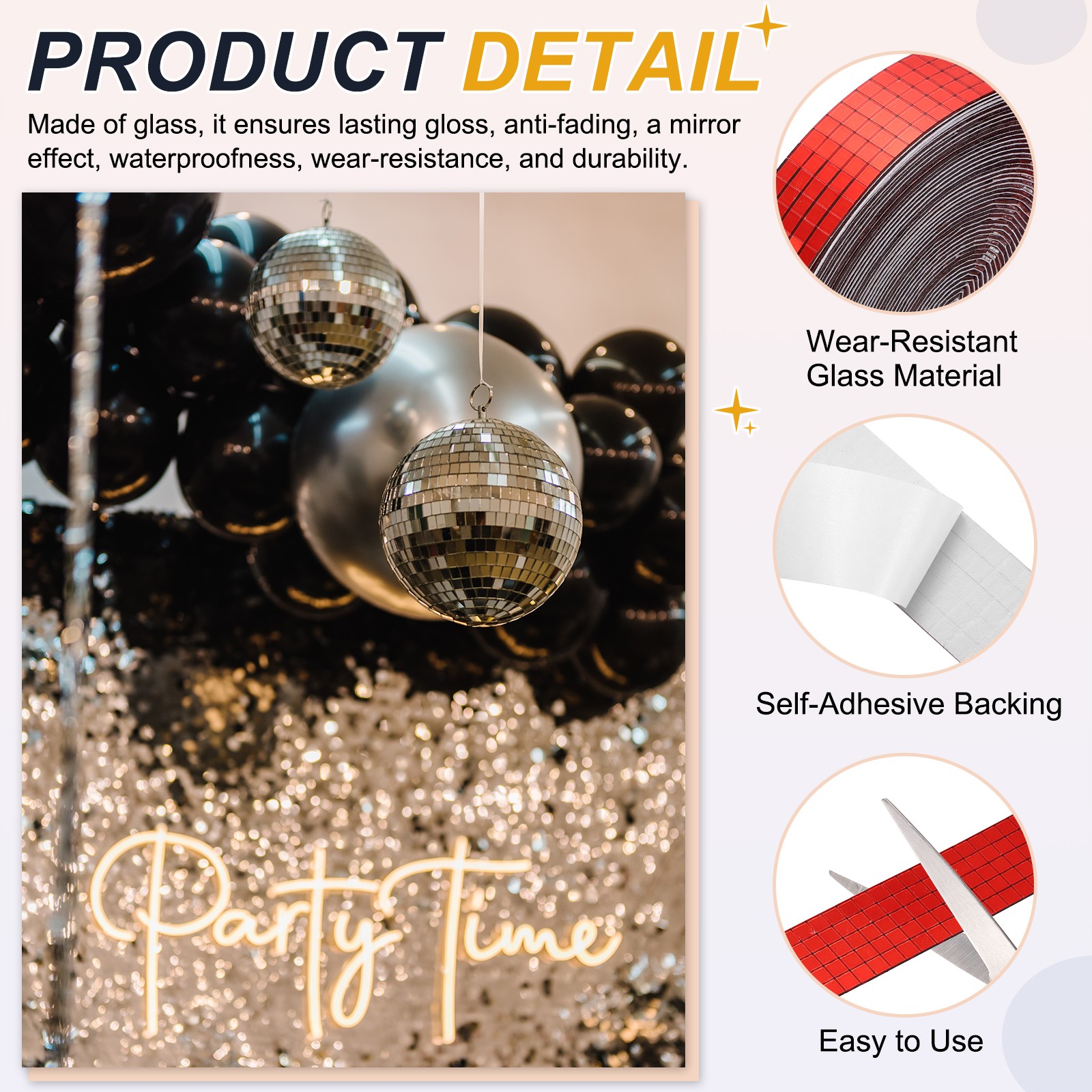 5x5mm Self Adhesive Mirrors Mosaic Tiles 10000Pcs, Mosaic Sticker Red