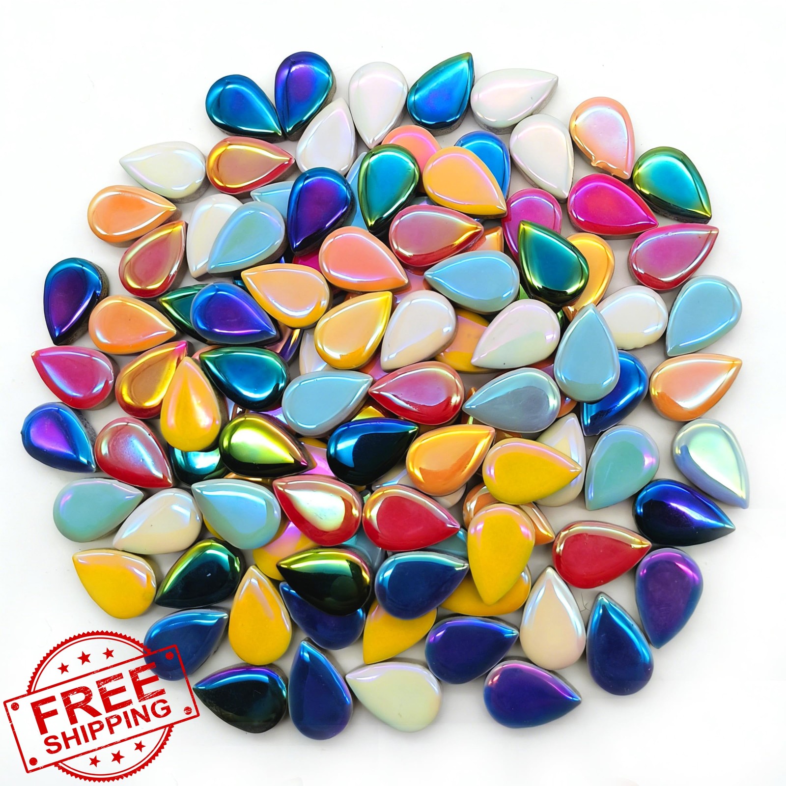EDFLIFE Mosaic Tiles 7oz Iridescent Drop Art Crafts