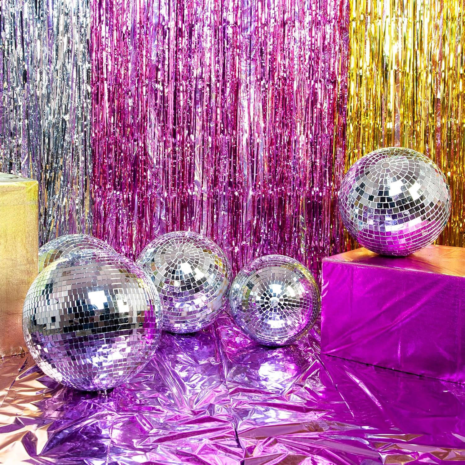 Green Self Adhesive Glass Mirror Mosaic Tiles, 2 Rolls 3200 Pieces Disco Ball Ti