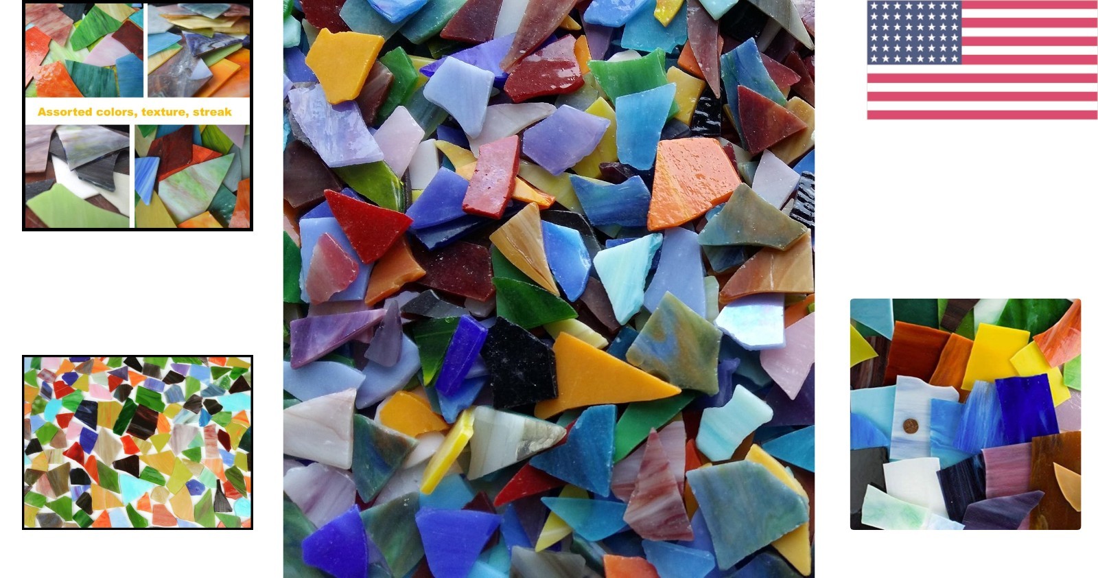 1kg Assorted Shapes Stained Glass Mosaic Pieces for Stunning Art Projects