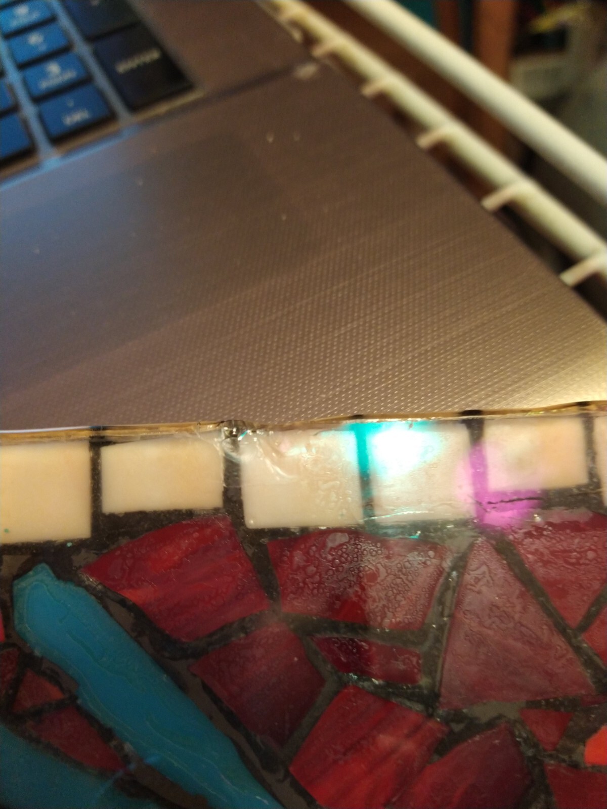 Chicken Mosaic Stained Glass Decorative Tile 7 X 5 1/2″
