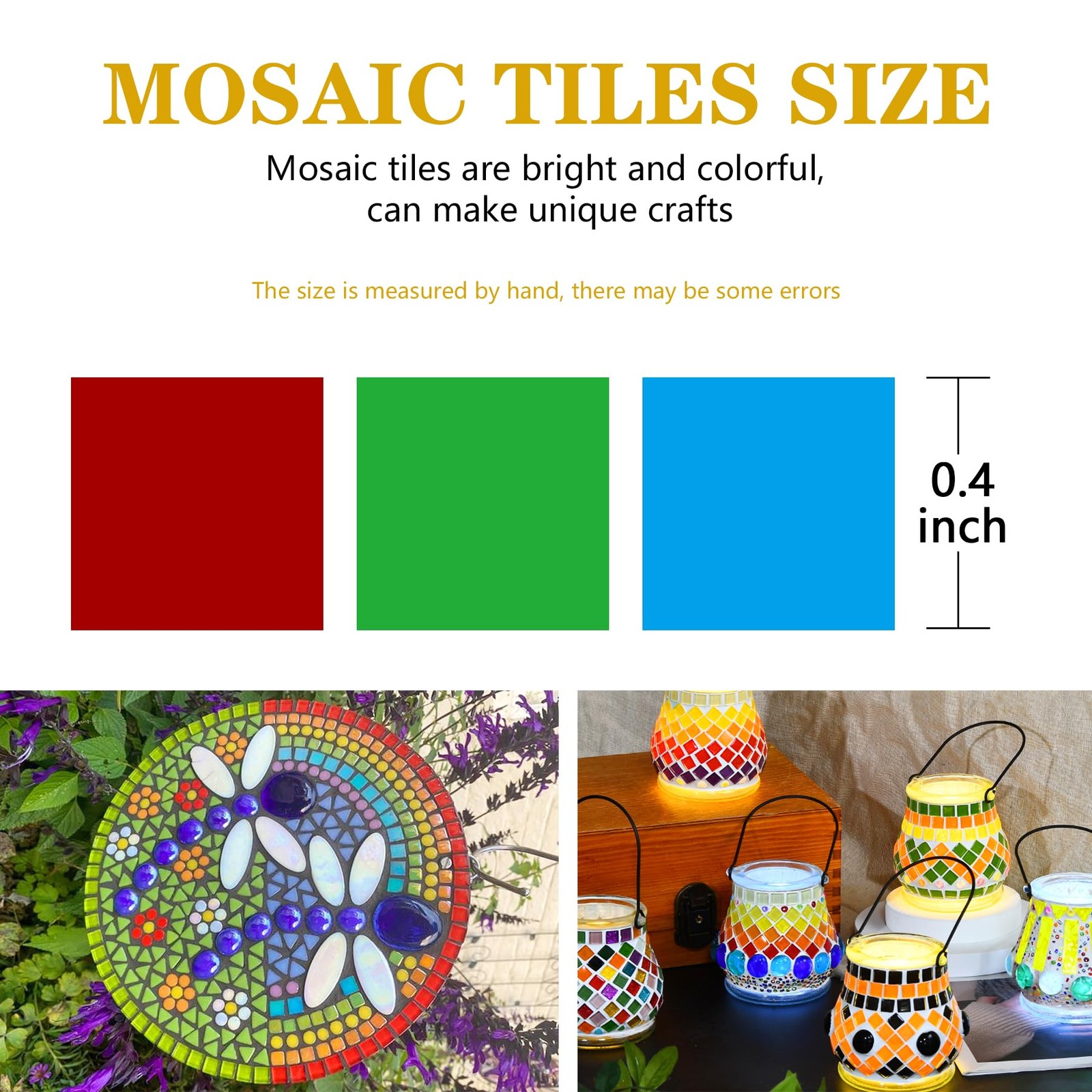 1000 Pcs Mosaic Tiles, Glass Mosaic Tiles for Crafts Bulk, Stained Mosaic Gla…