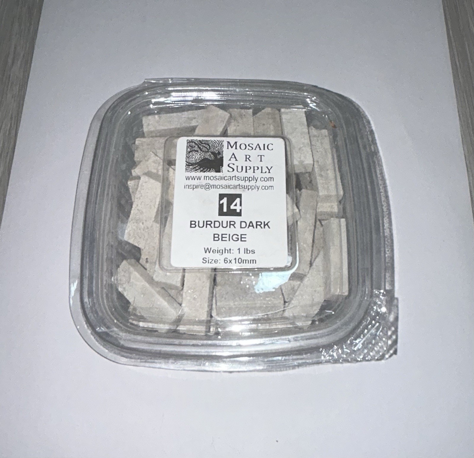 Loose Mosaic Stone Tiles, 1 Lb Lot, Burdur Dark Beige Color