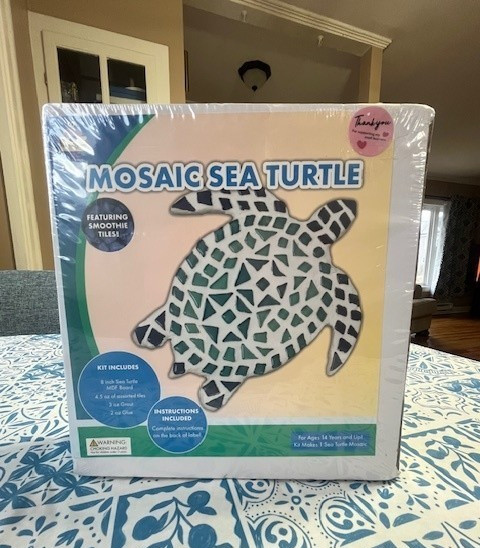NEW Sealed Box Mosaic Sea Turtle Kit Smooth Tiled Do It Yourself Keepsake Hobby