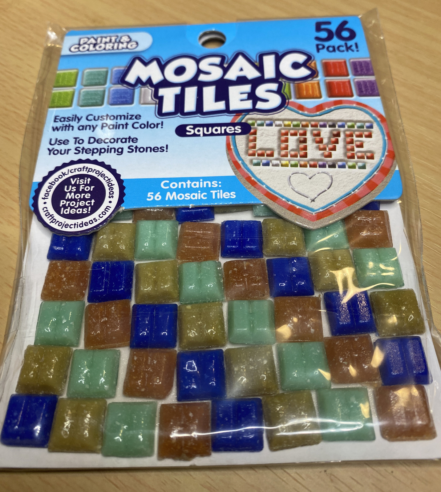 MOSAIC TILES by Horizon. 56 tiles/pack Paint & Coloring Accents Fun New