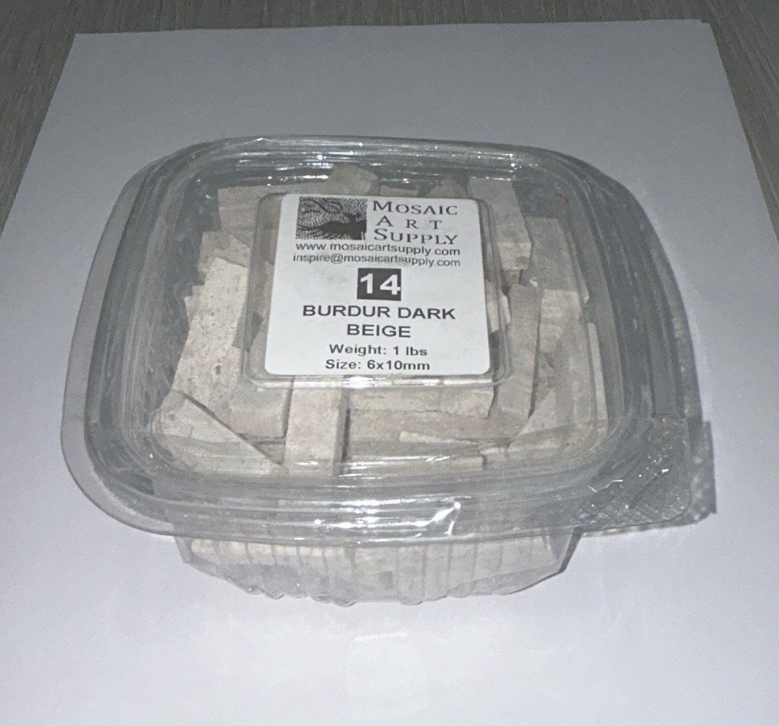 Loose Mosaic Stone Tiles, 1 Lb Lot, Burdur Dark Beige Color