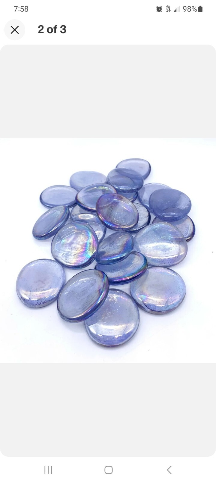 1.18 – 1.5″ DC Lilac Round Large Flat Iridescent Glass Gems Mega Marble Vacor