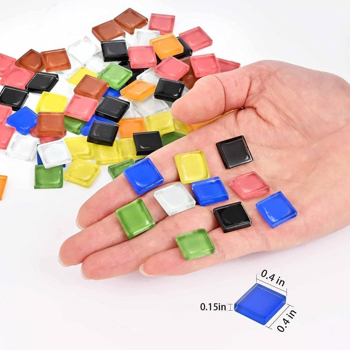 DIY Mosaic Tiles for Crafts, Colorful Glass Mosaic Kits for Adults, 350 Pcs Bulk
