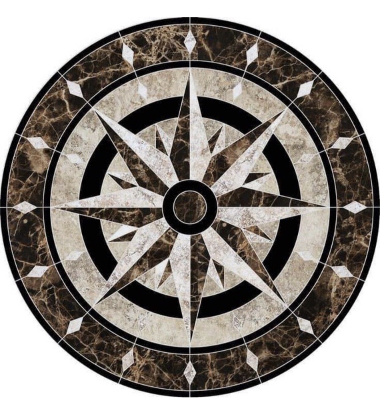 Floor Marble Medallion Mosaic 28”x28”