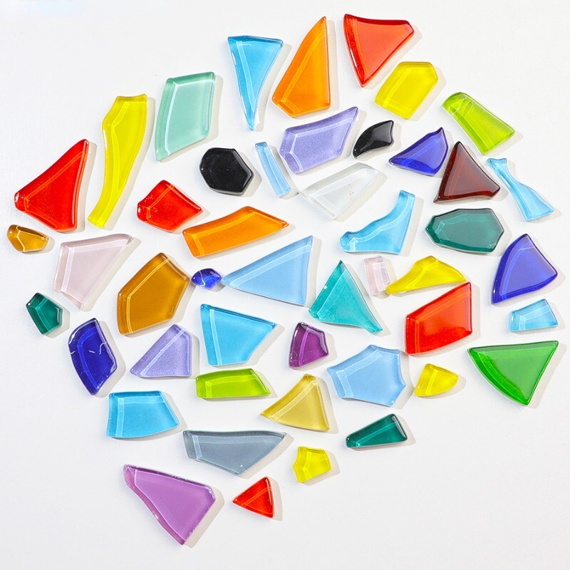 200g DIY Crystal Crush Glass Mosaic Tiles Irregular Craft Supplies Mosaic Decor