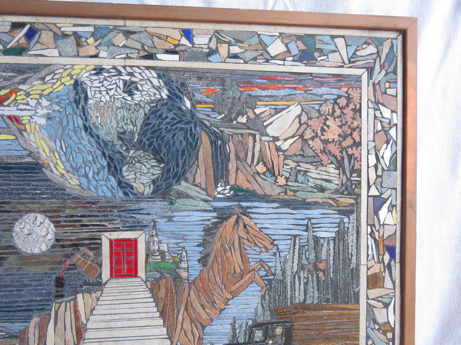 Original Custom one of a kind Tile Mosaic 24w x 24h Door of Surrealism