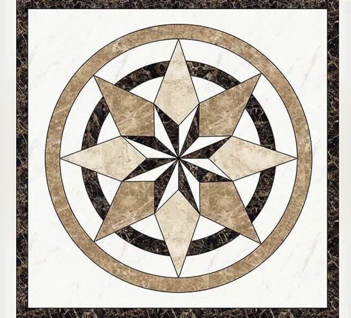 Tile Floor Medallion Marble Mosaic 36”x36”