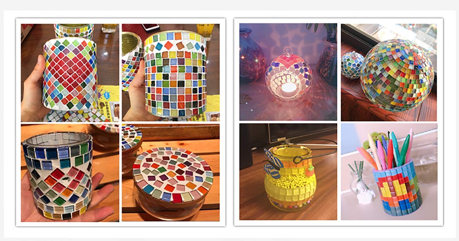 Mosaic Tiles,Glass Tiles, Shine Crystal Mosaic Glass Pieces Bulk Square Glitt…