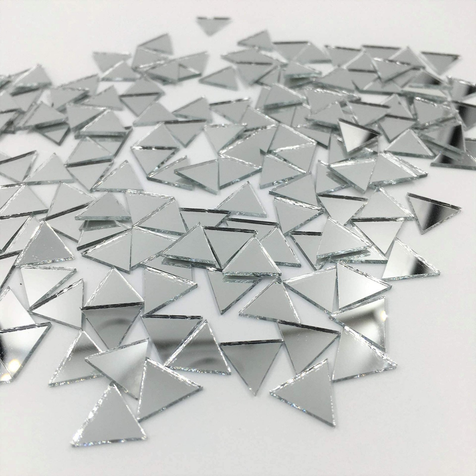 15mm Mini Triangle Mosaic Mirror Tiles – 120 Pcs Small Craft Decor, DIY Projects