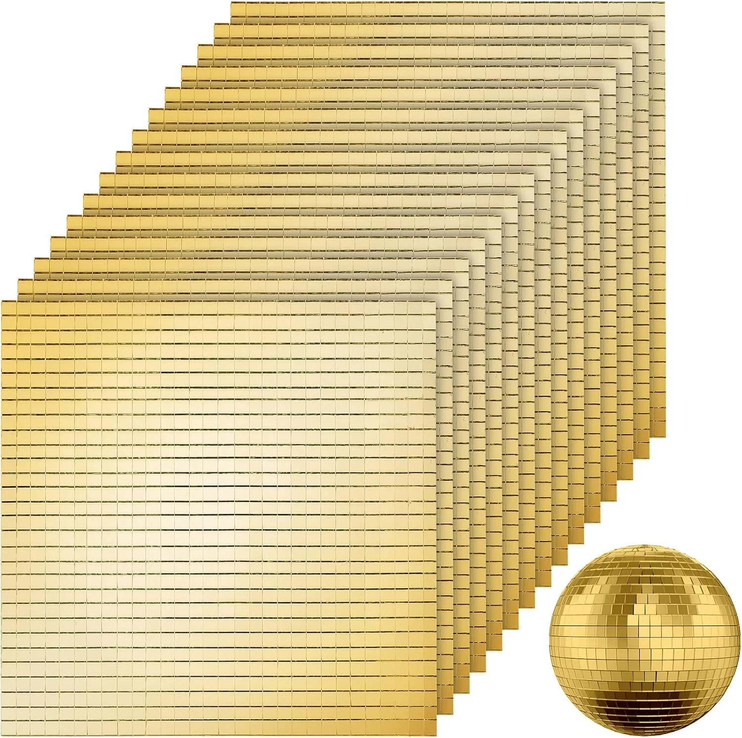 36000 Pieces Mirror Mosaic Tiles, Gold Self Adhesive Mirror Tiles for Crafts, 5