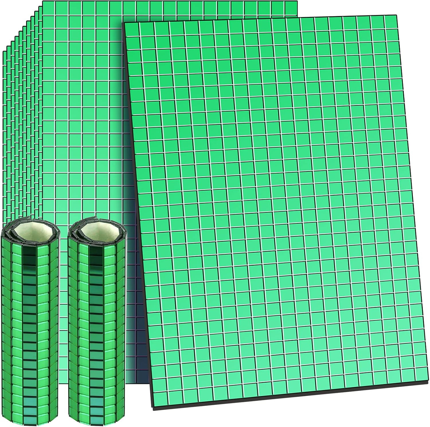 7200 Pieces Self-Adhesive Disco Mirror Tiles, 5 X 5 Mm Square Glass Mirrors Mosa