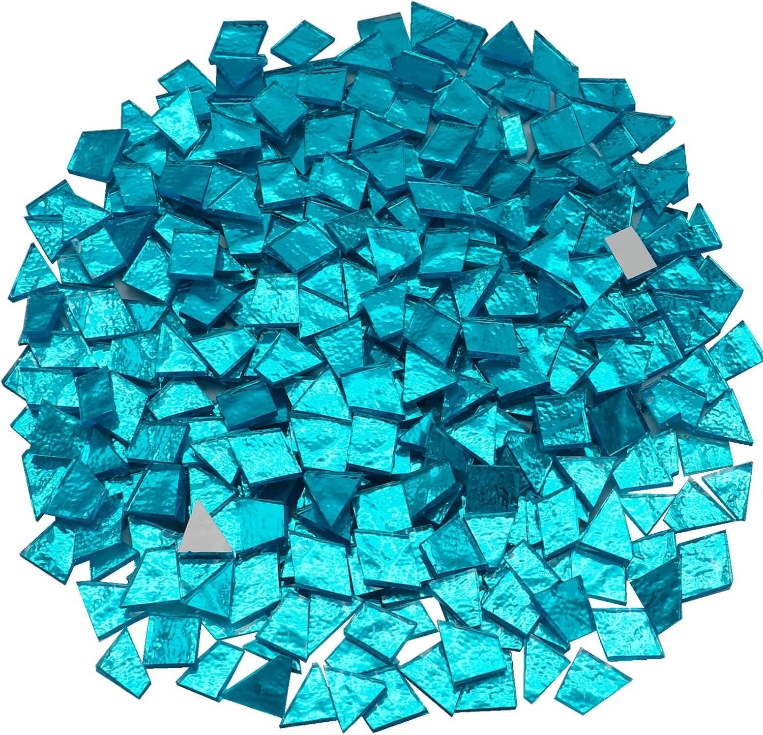 LITMIND 1.1LB Blue Irregular Glass Mosaic Tiles for Craft Projects
